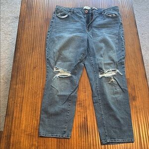 Celebrity Pink Blue Skinny Jeans with Distressed Details